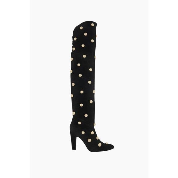 Chloe Eve Over The Knee Stud Boot in Black Suede 40 - Picture 1 of 5